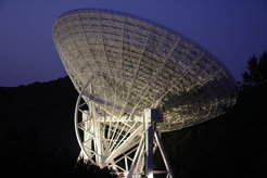 The 100m radio telescope of MPIfR near Effelsberg, Germany. The Trans National Access (TNA) program of FP7 will provide access to observing time with the 100m telescope for European astronomers.