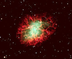 Optical image of Messier 1 ("Crab Nebula"), the remnant of a supernova explosion observed in 1054 by Chinese astronomers. Within the source is a fast rotating pulsar. Image & Credit: Sven Kohle.