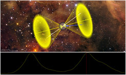 Künstlerische Darstellung des Pulsars PSR J2007+2722.