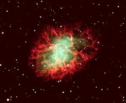 Der Krebsnebel, in dessen Zentrum sich ein Pulsar befindet.