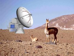 Fotomontage: So wird das APEX-Teleskop in Chile aussehen.