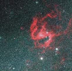 Ionisiertes Wasserstoffgas in der Kleinen Magellanschen Wolke.