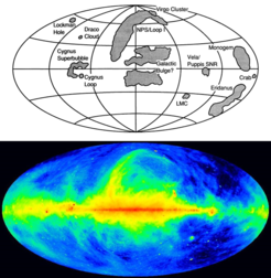 Quellen: S. Snowden et al. 1995, ApJ 454, 643 (Fachartikel in "The Astrophysical Journal") und MPI für Radioastronomie (G. Haslam et al. 1982).