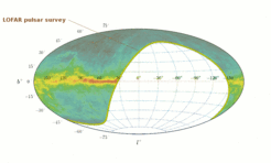 Die LOFAR Gesamthimmel-Pulsar-Suche („LOFAR Tied-Array All-Sky-Survey”, LOTAAS) wurde im Dezember 2012 begonnen und wird den gesamten nördlichen Himmel durchmustern. Beobachtet wird mit den HBA-Antennen der 24 zentralen LOFAR-Stationen in den Niederlanden im Frequenzbereich 119 MHz bis 151 MHz. Die Stationen werden dabei im so genannten „Tied-Array Modus” zu einem „Phased-Array” (http://www.lofar.de/fachbegriffe) zusammengeschaltet. Die tieferen Beobachtungsfrequenzen ermöglichen die Entdeckung von sehr schwachen Pulsaren.