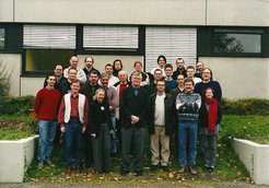VLBI Department, December 2001Among others, from top, left to bottom, right: Thomas P. Krichbaum, Yoshiaki Hagiwara, Uwe Bach, Andreas Brunthaler, Alan L. Roy, Eduardo Ros, Lars Fuhrmann, Matthias Kadler, Heino Falcke, Antonis Polatidis, Elmar Körding, Tim Hüge, Giuseppe Cimó, Margo Aller, J. Anton Zensus.