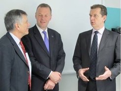 SKA Director Prof. Richard Schilizzi, Prof. Brian Boyle, and Ambassador Peter Tesch