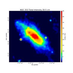 Total Intensity at 20.5 cm (1.46 GHz), VLA, Resolution 30", Carilli et al. 1992
