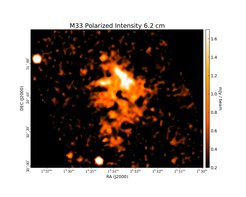 Polarized Intensity at 6.2 cm (4.85 GHz), Effelsberg, Resolution 3', Tabatabaei et al. 2007