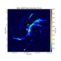 Total Intensity at 3.5 cm (8.44 GHz), VLA, Resolution 2.9"×3.3", Krause & Löhr 2004