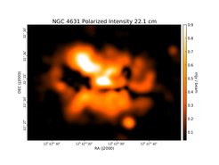 Polarized Intensity at 22.1 cm (1.36 GHz), VLA, Resolution 70'', Unpublished, Credit: Marita Krause & Rainer Beck