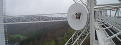 PAF receiver installed at the primary focus of the Effelsberg 100-m radio telescope.
