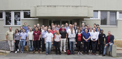 Participants of the Event Horizon Telescope (EHT) Polarisation Workshop, held at the Max-Planck-Institut für Radioastronomie in Bonn in July 2019 before the outbreak of the COVID-19 pandemic.