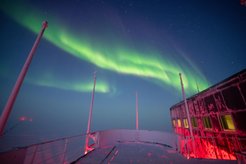 Auroral Light at the South Pole Telescope.