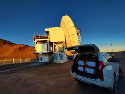 APEX Telescope: Hard Disks with EHT data ready for take-off.