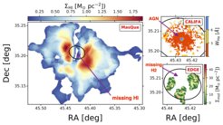 Die Synergie zwischen IFU-CALIFA-, CO-CARMA- und HI-MasQue-Daten zeigt fehlendes HI- und CO-Gas im Zentrum der Galaxie aufgrund des Einflusses des starken aktiven galaktischen Kerns (AGN).