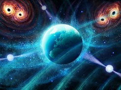 Abb. 2: Künstlerische Darstellung eines Pulsar-Timing-Experiments