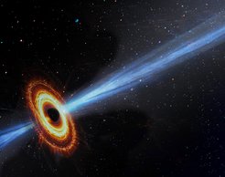 Fig. 1: Artist’s impression of an active galactic nucleus.