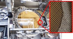 Dichroics filter at APEX, a zoom-in shows the wire grids in more detail.